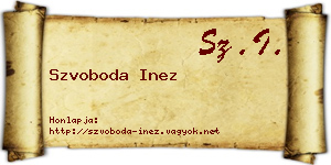 Szvoboda Inez névjegykártya